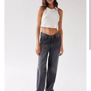 Urban Outfitters Bdg V front Wide leg black jeans size 24